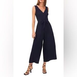 Vince Camuto Navy Sleeveless Jumpsuit